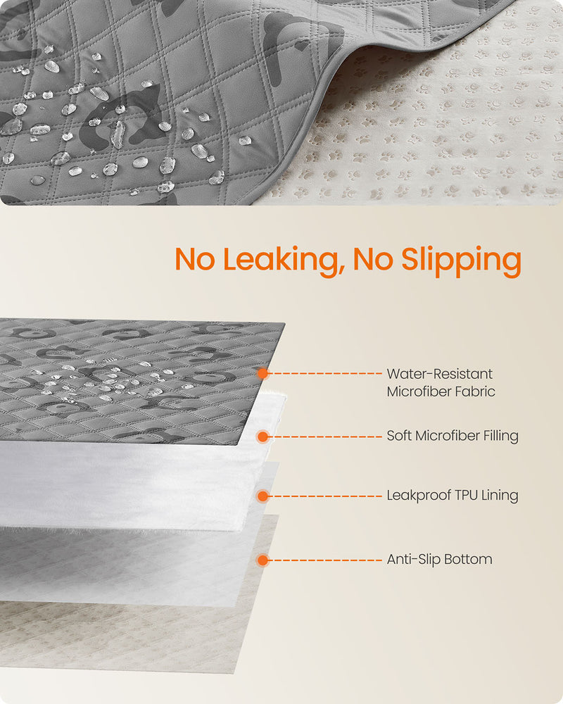 Large Waterproof Dog Blanket 178 x 76 cm in Dove Grey for Sofa and Car Protection by Feandrea