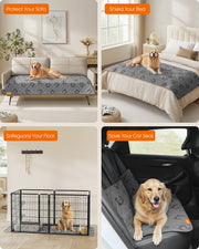 Large Waterproof Dog Blanket 178 x 76 cm in Dove Grey for Sofa and Car Protection by Feandrea