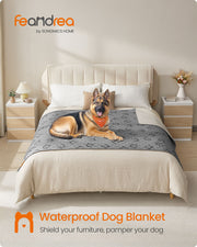 Large Waterproof Dog Blanket 208 x 132 cm in Dove Grey for Sofa or Bed Protection by Feandrea