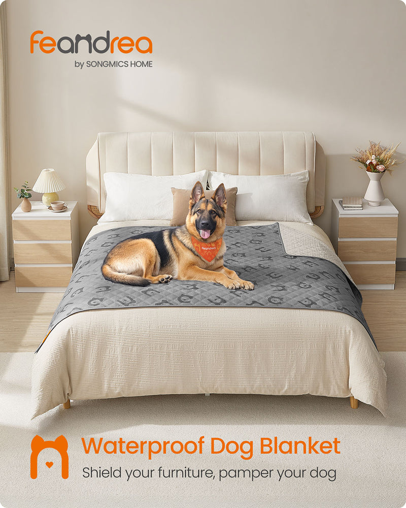 Large Waterproof Dog Blanket 208 x 132 cm in Dove Grey for Sofa or Bed Protection by Feandrea