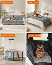 Large Waterproof Dog Blanket 208 x 132 cm in Dove Grey for Sofa or Bed Protection by Feandrea