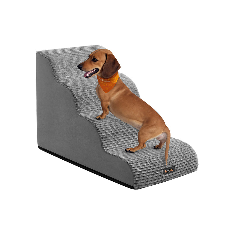 Feandrea large dog stairs with gentle slope in dove grey, studio shot