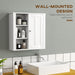 White Bathroom Wall Cabinet with Shelves and Cupboard by HOMCOM