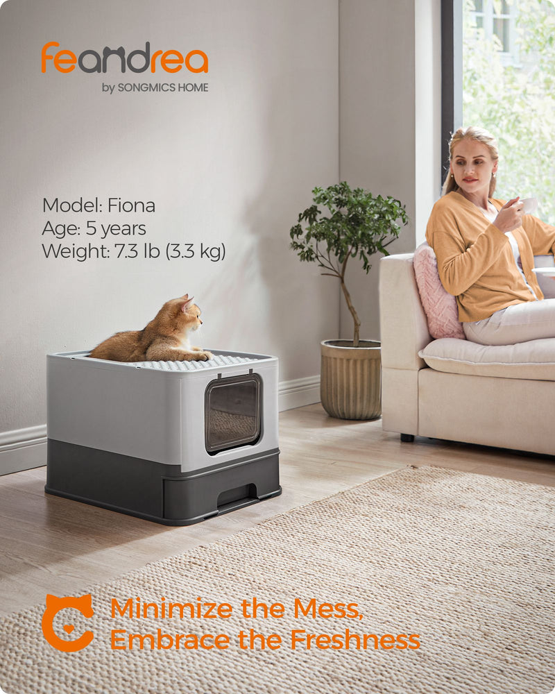 Feandrea Cat Litter Box Furniture with Storage for Indoor Use