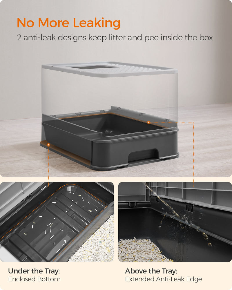 Feandrea Cat Litter Box Furniture with Storage for Indoor Use