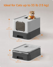 Feandrea Cat Litter Box Furniture with Storage for Indoor Use