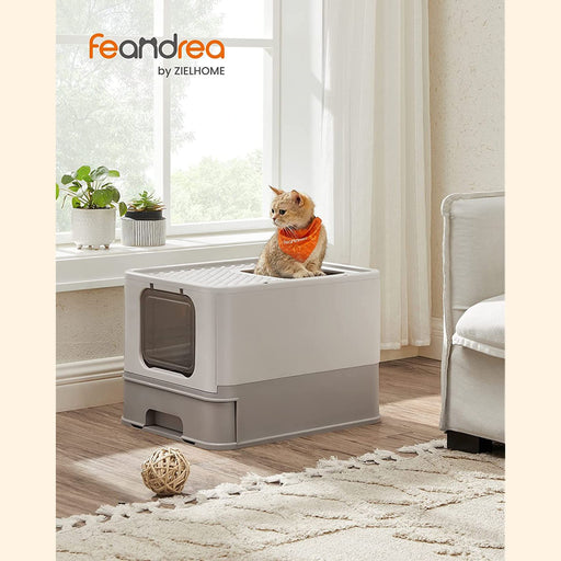 Covered Top Entry Cat Litter Box with Lid for Odour Control and Privacy by Feandrea