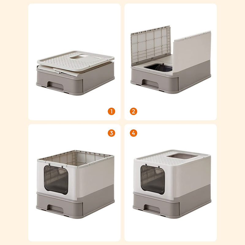 Covered Top Entry Cat Litter Box with Lid for Odour Control and Privacy by Feandrea