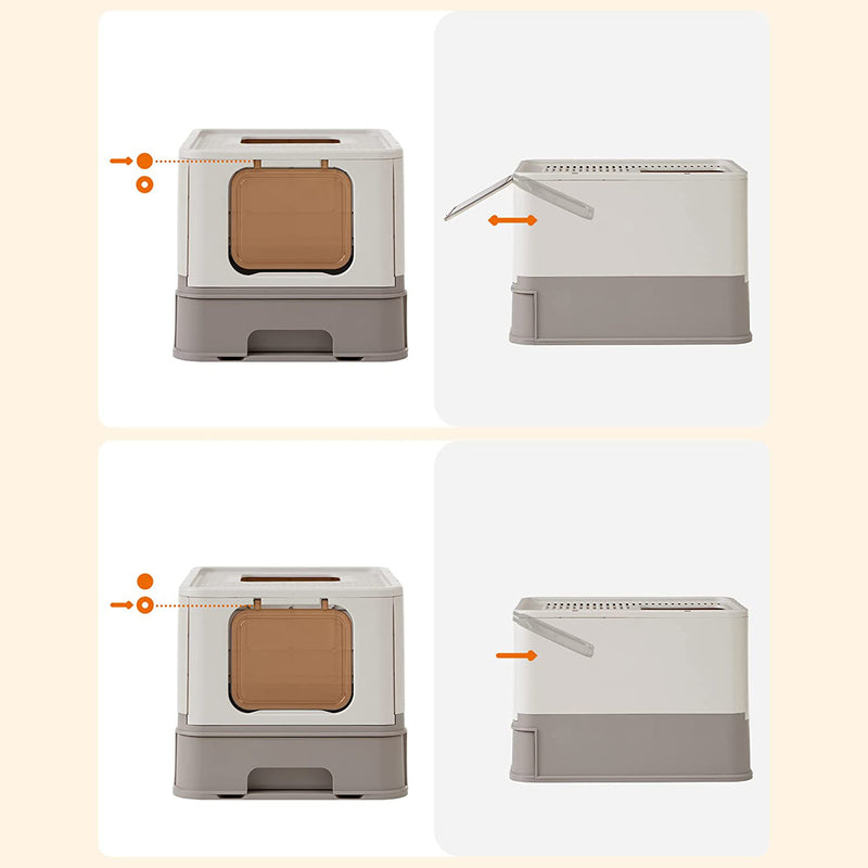 Covered Top Entry Cat Litter Box with Lid for Odour Control and Privacy by Feandrea