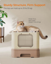 Feandrea top entry cat litter box shown from the side