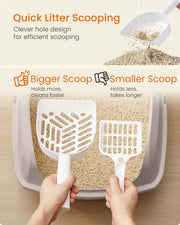 Litter scoop included with the Cappuccino Beige litter box