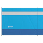 Camping Windbreaker With Clear Windows And Steel Poles For Beach And Caravan Use Blue AOSOM