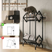 CD Storage Rack for 50 Discs with Sturdy Metal Frame and Space Saving Design Black AOSOM
