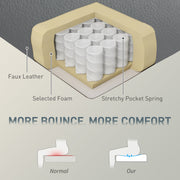 Heavy Duty Executive Office Chair with Spring Cushion Support PU Leather Grey