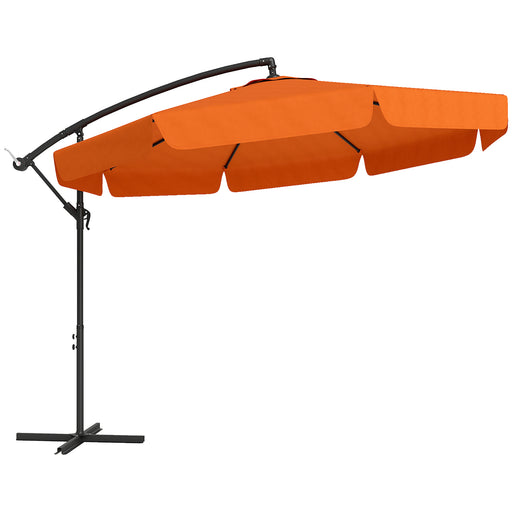 Orange 2.7m Cantilever Garden Parasol with Adjustable Crank Arm by Outsunny
