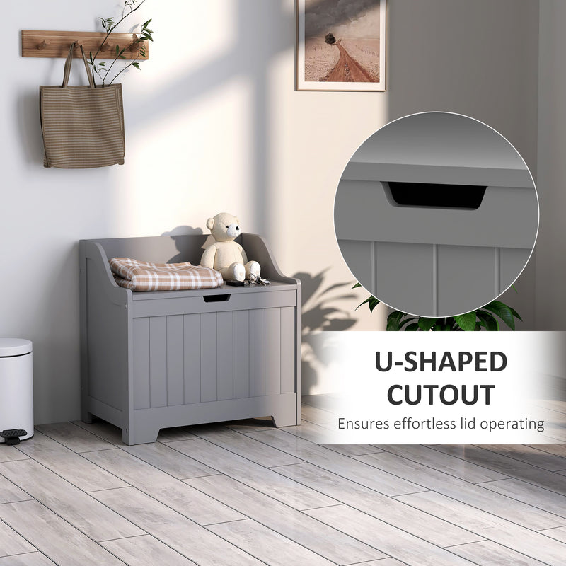 Grey 61L Home Storage Chest With Lift Top Lid And Modern Design By HOMCOM