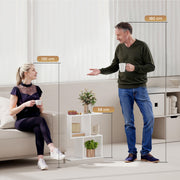 Slim 3 Tier S Shaped Side Table With Storage Shelves Ideal For Small Spaces White