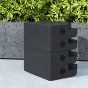 Set of 4 Heavy Duty Cantilever Parasol Base Weights 64kg Sand or 55kg Water Black by Outsunny