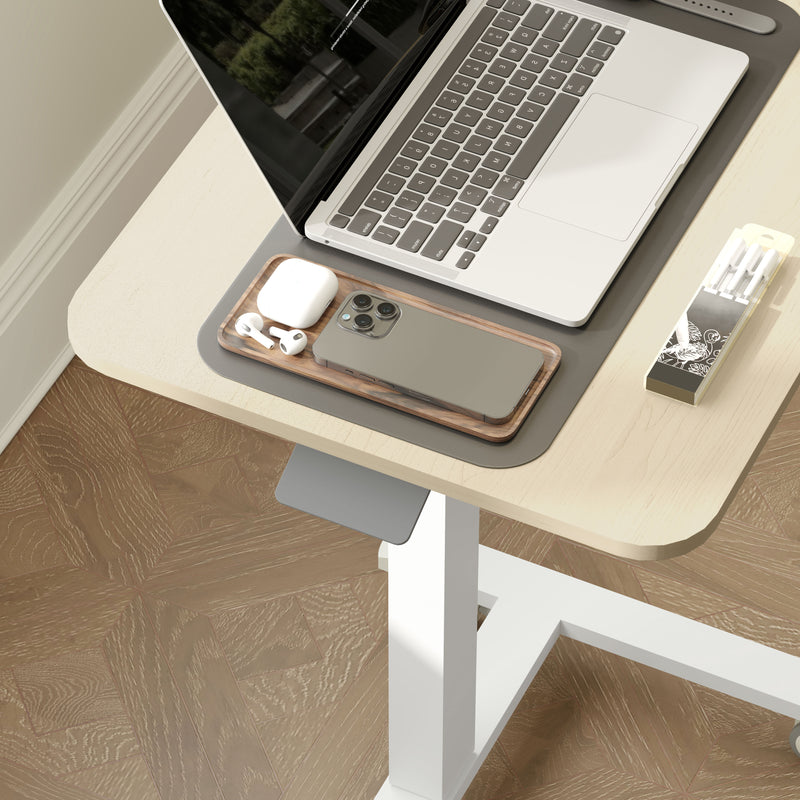 Height Adjustable Work Desk 68-108cm Wood Effect White by Vinsetto