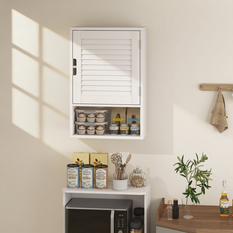 Wall Mounted Bathroom Cabinet With Adjustable Shelves For Compact Storage White AOSOM