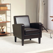 Brown Faux Leather Armchair with Simple Modern Design by HOMCOM