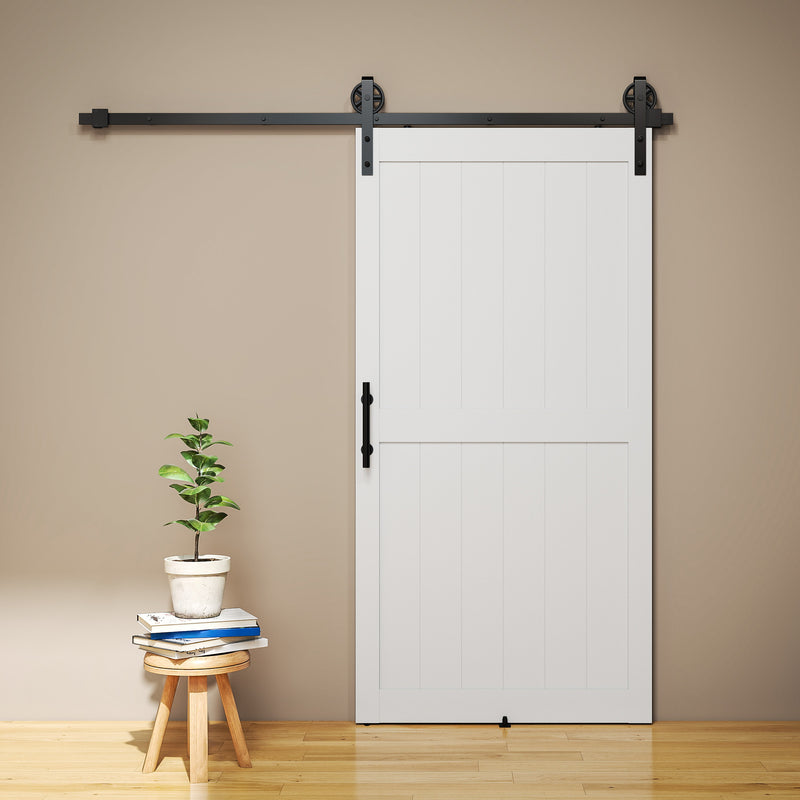 Sliding Barn Door Kit for Quiet Space Saving Room Separation White