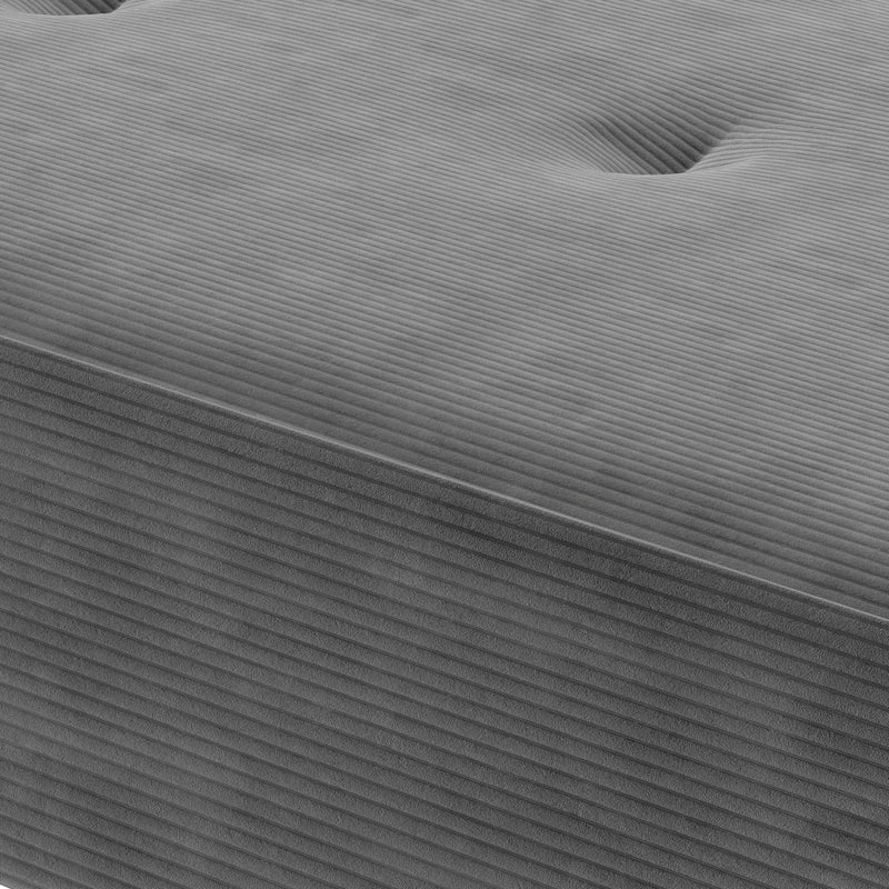 Bedroom Bench with Padded Seat and Steel Legs for Entryway or Living Room Grey Corduroy by HOMCOM