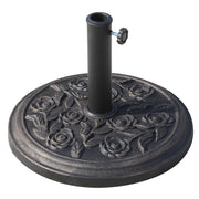9kg Round Garden Parasol Base Bronze Outdoor Umbrella Stand for 38mm or 48mm Poles by Outsunny