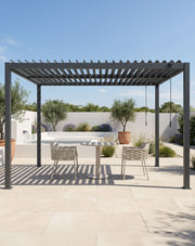 Pure 3x3m louvred roof pergola with solar LED lighting