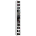 Tall Narrow Media Storage Tower for 204 CDs Ideal for Small Spaces, White