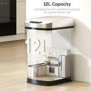 12L Motion Sensor Kitchen Bin with Touchless Opening and Steel Body, Silver AOSOM