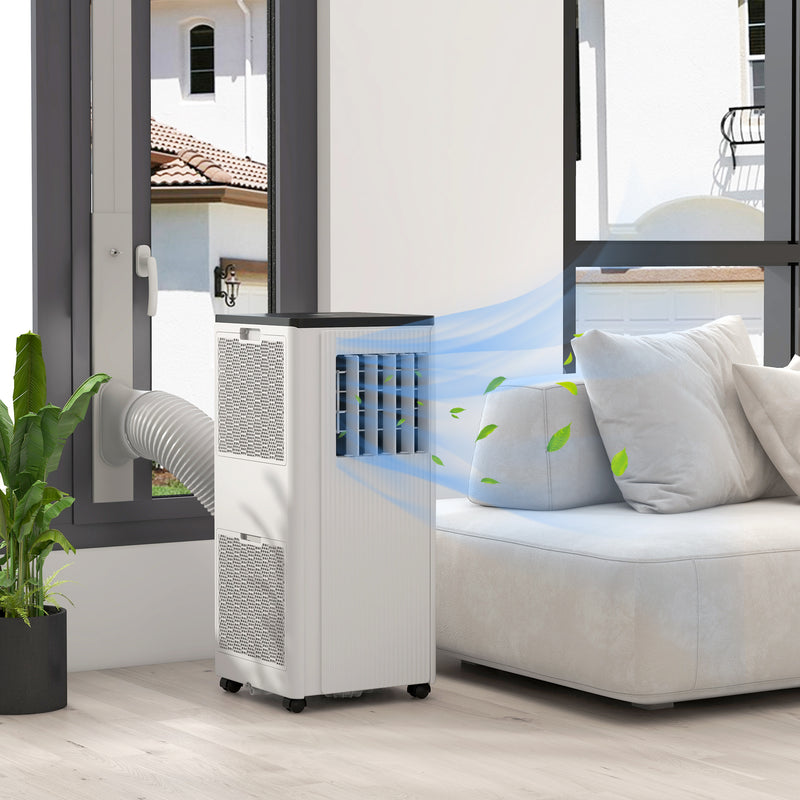 9000 BTU Portable Air Conditioner with App Control Cools Rooms Up To 20 SQM White