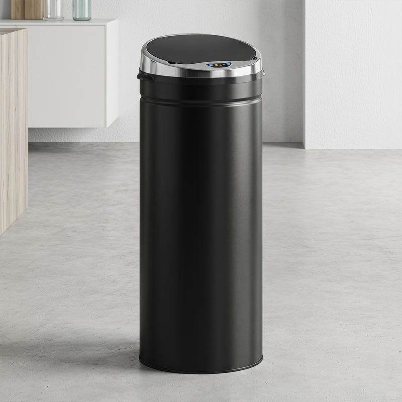 Sensor Kitchen Bin 50L Touch Free with Soft Close Lid for Cleaner Waste Disposal Black Homcom