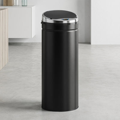 Sensor Kitchen Bin 50L Touch Free with Soft Close Lid for Cleaner Waste Disposal Black Homcom