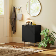 Adjustable Sideboard with Storage Shelves Ideal for Living Room or Hallway Black AOSOM