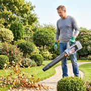 Cordless Leaf Blower for Quiet Garden and Patio Cleaning Lightweight Light Grey AOSOM