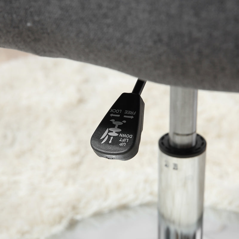 Swivel Accent Chair with Adjustable Height and Lumbar Support for Home Office, Dark Grey