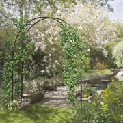 Metal Garden Arch for Climbing Plants and Outdoor Entrances Black Outsunny
