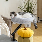 Rotatable Cat Hammock Bed for Desk or Window with Adjustable Angle Support Grey AOSOM