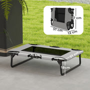 Light Grey Raised Dog Bed with Breathable Mesh for Small to Medium Dogs Indoors Outdoors AOSOM