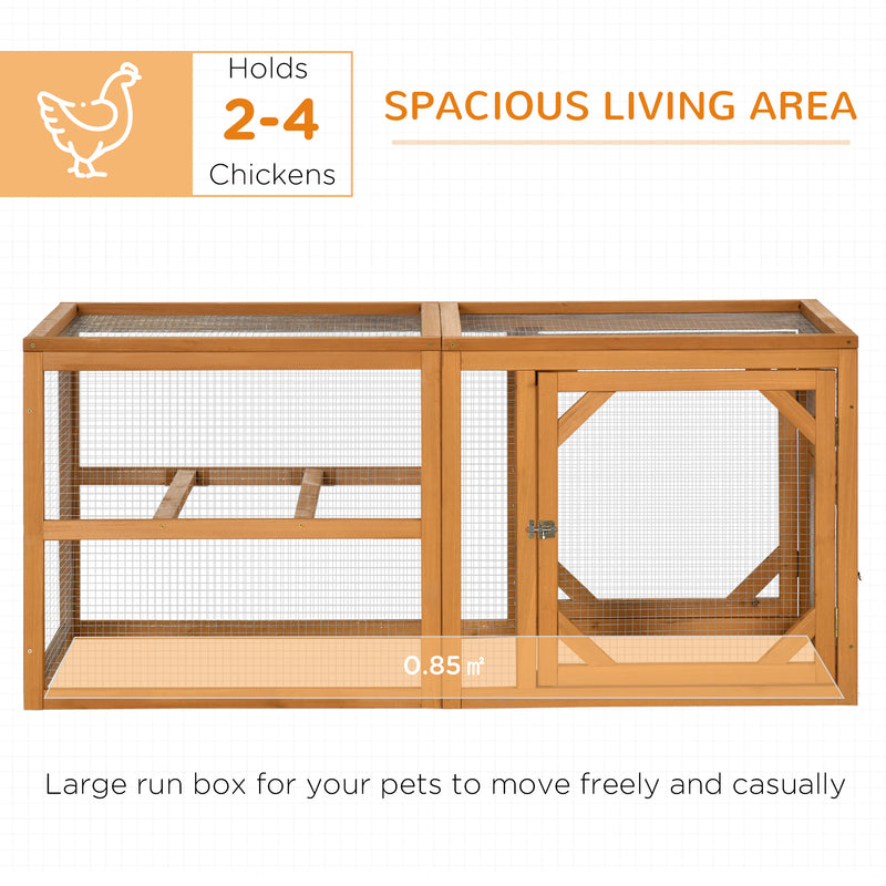 Wooden Chicken Coop with Perches and Doors for 2 to 4 Hens Easy Access Design Natural Wood