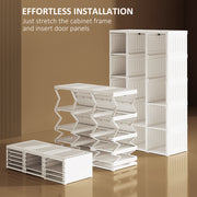 White Portable Clothes Wardrobe with Cube Storage and Hanging Rods by HOMCOM