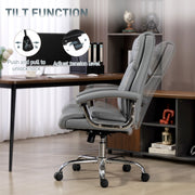 Heavy Duty Executive Office Chair with Spring Cushion Support PU Leather Grey