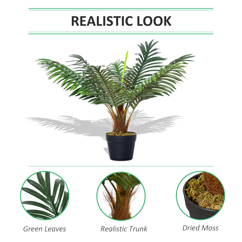 60cm Artificial Palm Tree with 8 Leaves in Nursery Pot for Indoor and Outdoor Use Green