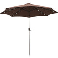 2.7m Garden Umbrella With Lights, Tilt, Crank Outsunny