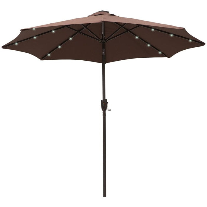 2.7m Garden Umbrella With Lights, Tilt, Crank
