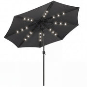 Patio Umbrella With Lights Adjustable Shade for Day and Night Use (Free Rain Cover) Outsunny