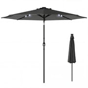 Patio Umbrella With Lights Adjustable Shade for Day and Night Use (Free Rain Cover) Outsunny