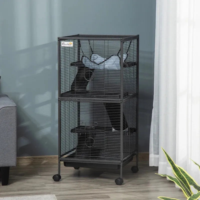 Indoor Cage For Chinchilla With Wheels