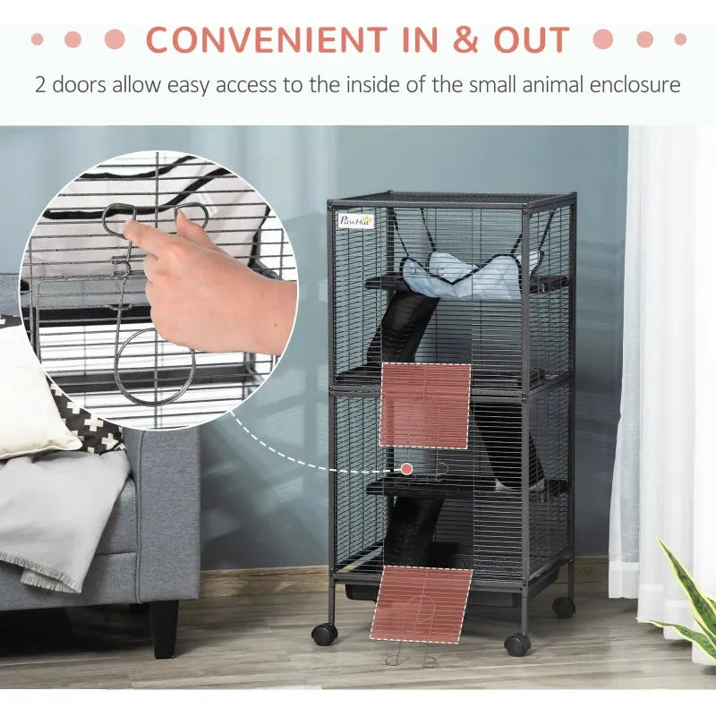 Indoor Cage For Chinchilla With Wheels